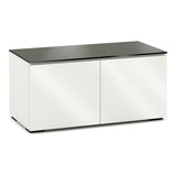 Salamander Chameleon Miami 221 Twin AV Cabinet (High Gloss White with Black Glass Top)
