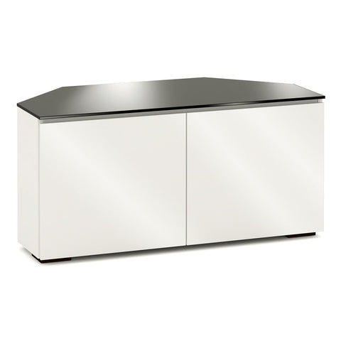 Salamander Chameleon Miami 221 Twin Corner AV Cabinet (High Gloss White with Black Glass Top)