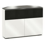 Salamander Chameleon Miami 329 Twin Corner Cabinet (High Gloss White with Black Glass Top)