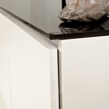 Salamander Chameleon Miami 323 Twin AV Cabinet (High Gloss White with Black Glass Top)