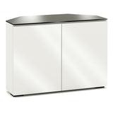 Salamander Chameleon Miami 323 Twin Corner AV Cabinet (High Gloss White with Black Glass Top)