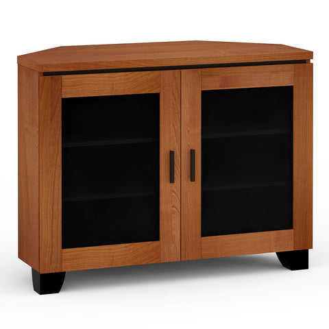 Salamander Chameleon Elba 323 Twin Corner AV Cabinet (American Cherry Doors with Smoked Glass Inserts)