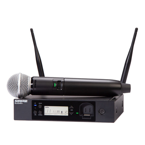 Shure GLXD24R+/SM58-Z3 Dual Band Wireless System with GLXD4R+ Half-Rack Receiver & GLXD2+/SM58 Handheld Microphone