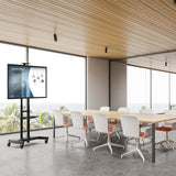 Kanto MTM86PL Height-Adjustable Rolling TV Stand for 55" - 86" TVs with Device Tray and Webcam Shelf