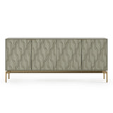 BDI Mesa 7639 4-Door Credenza (Moss with Brass Base)