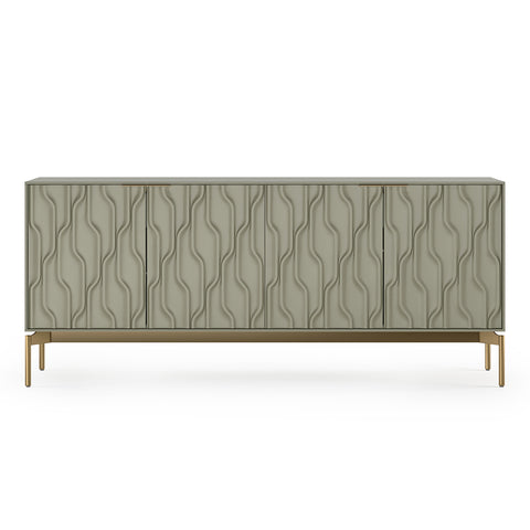 BDI Mesa 7639 4-Door Credenza (Moss with Brass Base)