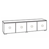 Salamander Designs Chameleon Collection Manhattan 247 Quad AV Cabinet (Maro Ebony Doors and Sides, Black Glass Top)