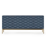 BDI Ripple 7629 4-Door Storage Credenza (Ocean with Brass Base)