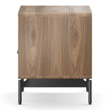 BDI LINQ 9181 22&rdquo; Nightstand with Top Slide and Integrated Power Station (Natural Walnut)
