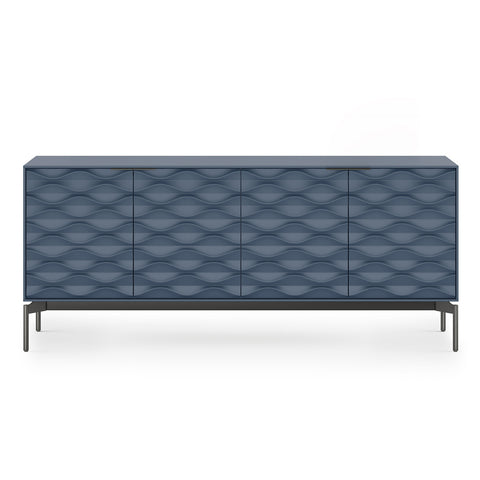 BDI Ripple 7629 4-Door Storage Credenza (Ocean with Carbon Base)