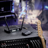 Shure GLXD14+-Z3 Dual Band Wireless System with GLXD4+ Tabletop Receiver, GLXD1+ Bodypack Transmitter, & WA302 Guitar Cable