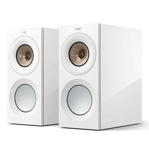 KEF Reference 1 Meta Bookshelf Speaker - Pair (High-Gloss White/Champagne)