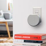 OC Acoustic Newport Plug-in Outlet Speaker with Bluetooth 5.1 and Built-in USB Type-A Charging Port (Gray/White)