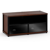 Salamander Designs Synergy 221 Twin AV Cabinet (Dark Walnut with Black Glass & Black Posts)
