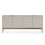 BDI Ripple 7629 4-Door Storage Credenza (Stone with Brass Base)