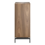 BDI LINQ 9185 Storage Chest with 5 Self-Closing Drawers and Metal Base (Natural Walnut)