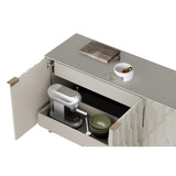 BDI Mesa 7639 4-Door Credenza (Stone with Brass Base)