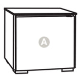 Salamander Designs Chameleon Collection Milan 217 SE Subwoofer Enclosure AV Cabinet (Geometric White with Black Glass Top)