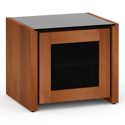 Salamander Designs Chameleon Collection Corsica 217 AV Cabinet (Thick Cherry with Black Glass Top)
