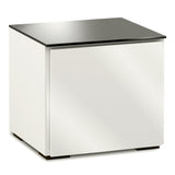 Salamander Designs Chameleon Collection Miami 217 AV Cabinet (High Gloss White with Black Glass Top)
