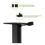 Kanto SP26PL 26" Bookshelf Speaker Stands with Rotating Top Plates and Cable Management – Pair (Black)