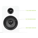 Kanto YUP6 Passive Bookshelf Speakers with 1" Silk Dome Tweeter and 5.25" Kevlar Woofer - Pair (White)