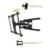 Kanto PDX700 Articulating Full Motion TV Mount for 42" - 100" TV