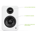 Kanto YU2 Powered Desktop Speakers - Pair (Matte White)