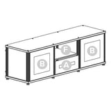 Salamander Designs Synergy 233 Triple AV Cabinet (Black Oak with Black Glass & Black Posts)