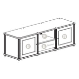 Salamander Designs Synergy 236 Triple AV Cabinet (Black Oak with Black Posts)