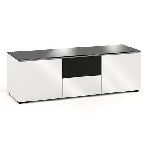 Salamander Designs Chameleon Collection Miami 236 Triple Speaker Integrated Cabinet (High Gloss White with Black Glass Top)