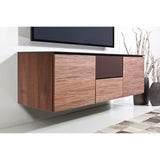 Salamander Designs Chameleon Collection Denver 236 Triple Speaker Integrated Cabinet (Deep Textured Medium Walnut with Black Glass Top)