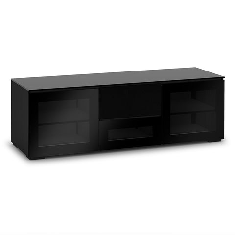 Salamander Designs Chameleon Collection Oslo 236 Triple Speaker Integrated Cabinet (Black Oak with Smoked Glass Doors & Black Glass Top)