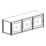 Salamander Designs Synergy 237 Triple AV Cabinet (Black Oak with Black Glass & Aluminum Posts)