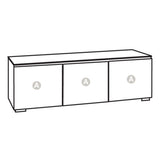 Salamander Designs Chameleon Collection Chicago 237 Triple AV Cabinet (Textured Black Oak with Black Glass Top)
