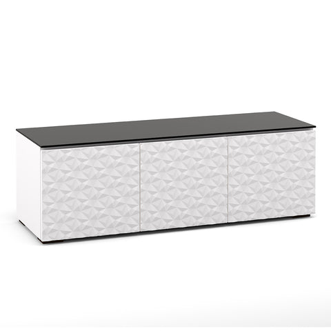 Salamander Designs Chameleon Collection Milan 237 Triple AV Cabinet (Geometric White with Black Glass Top)