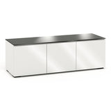 Salamander Designs Chameleon Collection Miami 237 Triple AV Cabinet (High Gloss White with Black Glass Top)