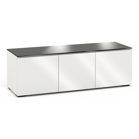 Salamander Designs Chameleon Collection Miami 237 Triple AV Cabinet (High Gloss White with Black Glass Top)