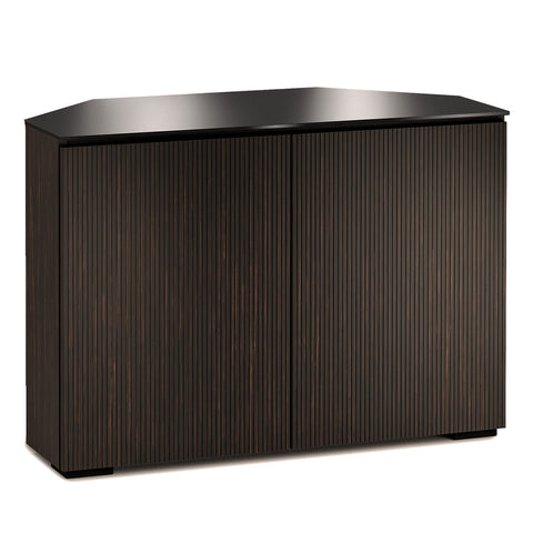 Salamander Chameleon Manhattan 323 Twin Corner AV Cabinet (Maro Ebony Doors, Black Glass Top)
