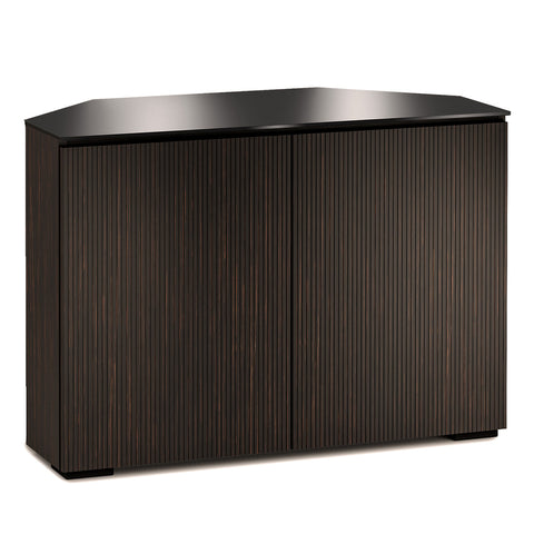 Salamander Designs Chameleon Collection Manhattan 323 Corner AV Cabinet (Maro Ebony Doors and Sides, Black Glass Top)