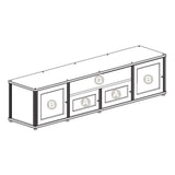 Salamander Designs Synergy 243 Quad AV Cabinet (Black Oak with Black Glass Doors & Black Posts)