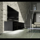 Salamander Designs Chameleon Collection Oslo 245 Quad Speaker Integrated Cabinet (Black Oak with Smoked Glass Doors & Black Glass Top)