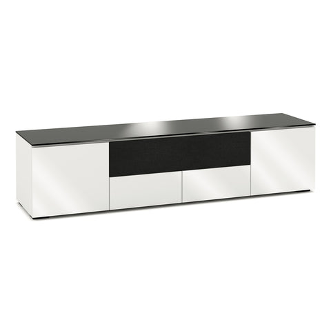 Salamander Designs Chameleon Collection Miami 245 Quad Speaker Integrated Cabinet (High Gloss White with Black Glass Top)