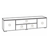 Salamander Designs Chameleon Collection Manhattan 245 Quad Speaker Integrated AV Cabinet (Maro Ebony Doors and Sides, Black Glass Top)