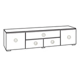 Salamander Designs Chameleon Collection Barcelona 245 Quad AV Cabinet (Natural Walnut with Black Glass Doors)