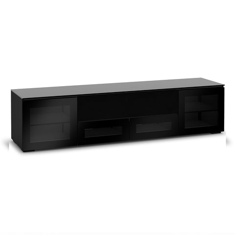Salamander Designs Chameleon Collection Oslo 245 Quad Speaker Integrated Cabinet (Black Oak with Smoked Glass Doors & Black Glass Top)