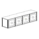 Salamander Designs Synergy 247 Quad AV Cabinet (Cherry with Black Glass Doors & Black Posts)