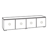 Salamander Designs Chameleon Collection Milan 247 Quad AV Cabinet (Geometric White with Black Glass Top)