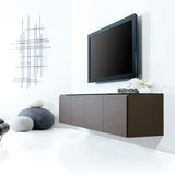 Salamander Designs Chameleon Collection Berlin 247 Quad AV Cabinet (Textured Wenge with Black Glass Top)