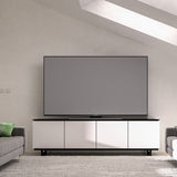 Salamander Designs Chameleon Collection Miami 247 Quad AV Cabinet (High Gloss White with Black Glass Top)